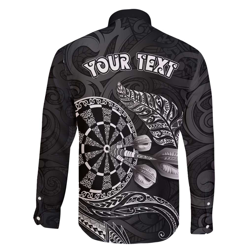 Personalised New Zealand Aotearoa Darts Masters Family Matching Puletasi and Hawaiian Shirt Tribal Silver Fern and Ta Moko Dartboard LT03 - Polynesian Pride