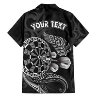 Personalised New Zealand Aotearoa Darts Masters Family Matching Tank Maxi Dress and Hawaiian Shirt Tribal Silver Fern and Ta Moko Dartboard LT03 - Polynesian Pride