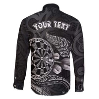 Personalised New Zealand Aotearoa Darts Masters Family Matching Tank Maxi Dress and Hawaiian Shirt Tribal Silver Fern and Ta Moko Dartboard LT03 - Polynesian Pride