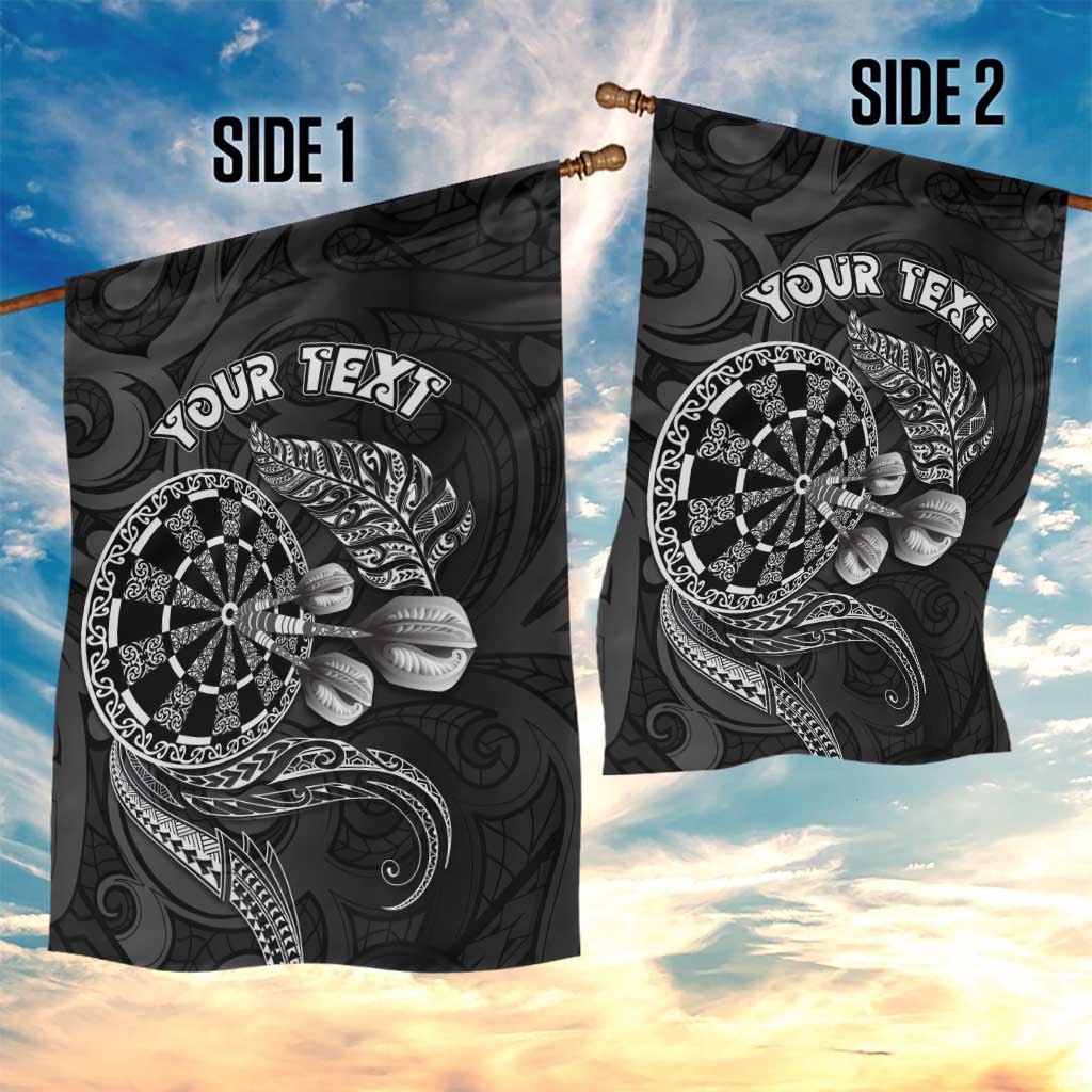 Personalised New Zealand Aotearoa Darts Masters Garden Flag Tribal Silver Fern and Ta Moko Dartboard - Polynesian Pride