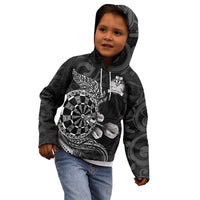 Personalised New Zealand Aotearoa Darts Masters Kid Hoodie Tribal Silver Fern and Ta Moko Dartboard LT03 - Polynesian Pride