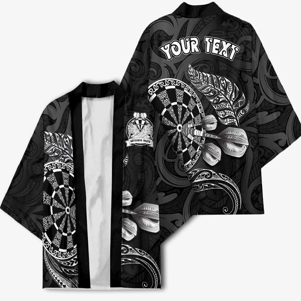 Personalised New Zealand Aotearoa Darts Masters Kimono Tribal Silver Fern and Ta Moko Dartboard - Polynesian Pride