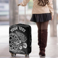 Personalised New Zealand Aotearoa Darts Masters Luggage Cover Tribal Silver Fern and Ta Moko Dartboard LT03 - Polynesian Pride