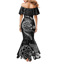 Personalised New Zealand Aotearoa Darts Masters Mermaid Dress Tribal Silver Fern and Ta Moko Dartboard LT03 - Polynesian Pride
