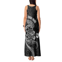 Personalised New Zealand Aotearoa Darts Masters Tank Maxi Dress Tribal Silver Fern and Ta Moko Dartboard LT03 - Polynesian Pride