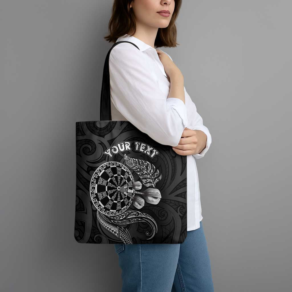Personalised New Zealand Aotearoa Darts Masters Tote Bag Tribal Silver Fern and Ta Moko Dartboard - Polynesian Pride