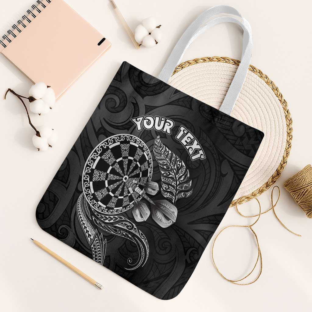 Personalised New Zealand Aotearoa Darts Masters Tote Bag Tribal Silver Fern and Ta Moko Dartboard - Polynesian Pride