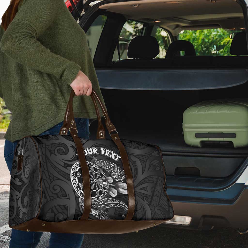 Personalised New Zealand Aotearoa Darts Masters Travel Bag Tribal Silver Fern and Ta Moko Dartboard LT03 - Polynesian Pride