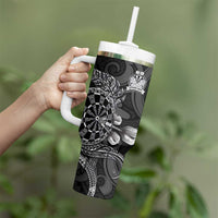 Personalised New Zealand Aotearoa Darts Masters Tumbler With Handle Tribal Silver Fern and Ta Moko Dartboard - Polynesian Pride