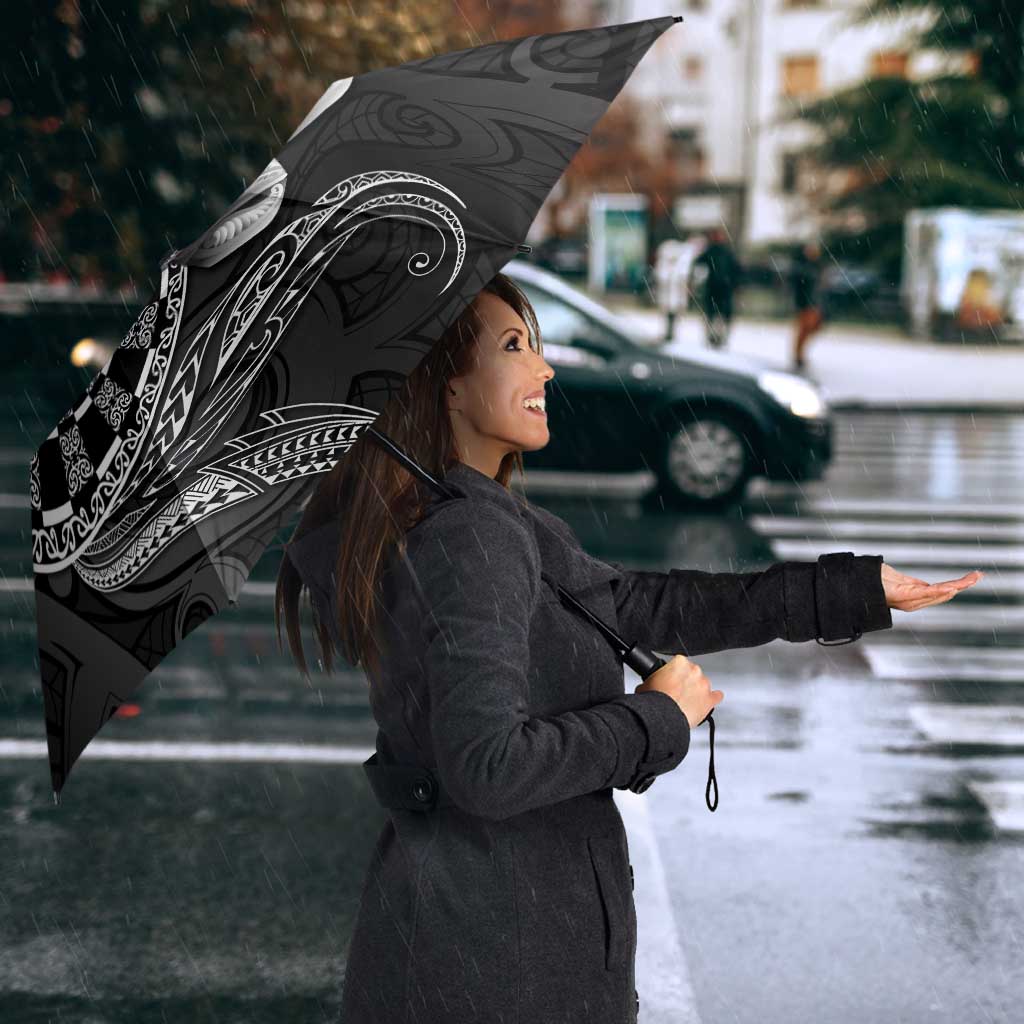 Personalised New Zealand Aotearoa Darts Masters Umbrella Tribal Silver Fern and Ta Moko Dartboard - Polynesian Pride