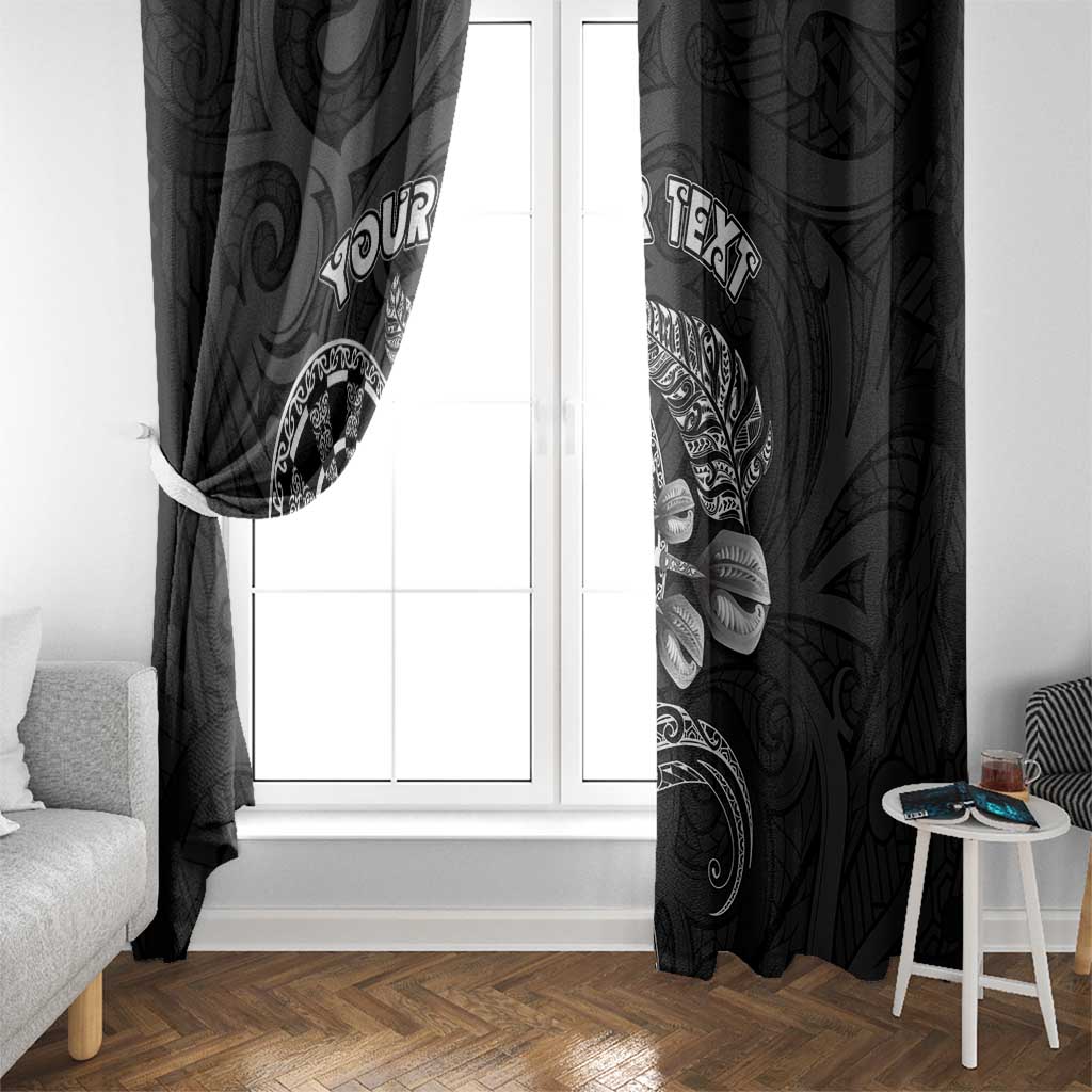 Personalised New Zealand Aotearoa Darts Masters Window Curtain Tribal Silver Fern and Ta Moko Dartboard - Polynesian Pride