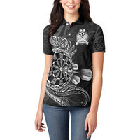 Personalised New Zealand Aotearoa Darts Masters Women Polo Shirt Tribal Silver Fern and Ta Moko Dartboard LT03 - Polynesian Pride