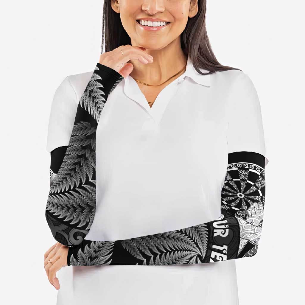 Personalised New Zealand Aotearoa Darts Masters Arm Sleeves Silver Fern and Maori Spirit - Polynesian Pride