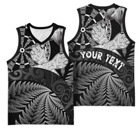 Personalised New Zealand Aotearoa Darts Masters Basketball Jersey Silver Fern and Maori Spirit LT03 - Polynesian Pride