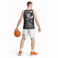 Personalised New Zealand Aotearoa Darts Masters Basketball Jersey Silver Fern and Maori Spirit LT03 - Polynesian Pride