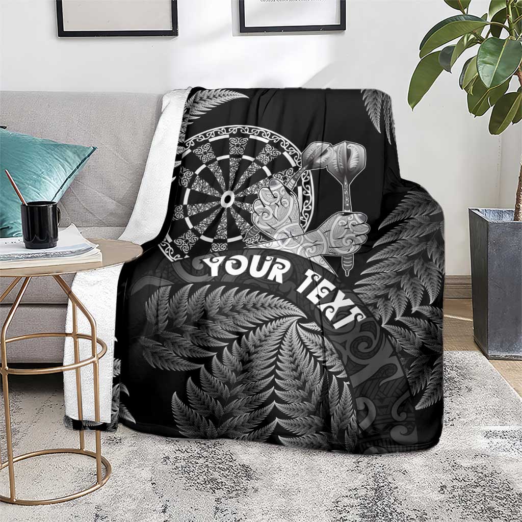 Personalised New Zealand Aotearoa Darts Masters Blanket Silver Fern and Maori Spirit - Polynesian Pride
