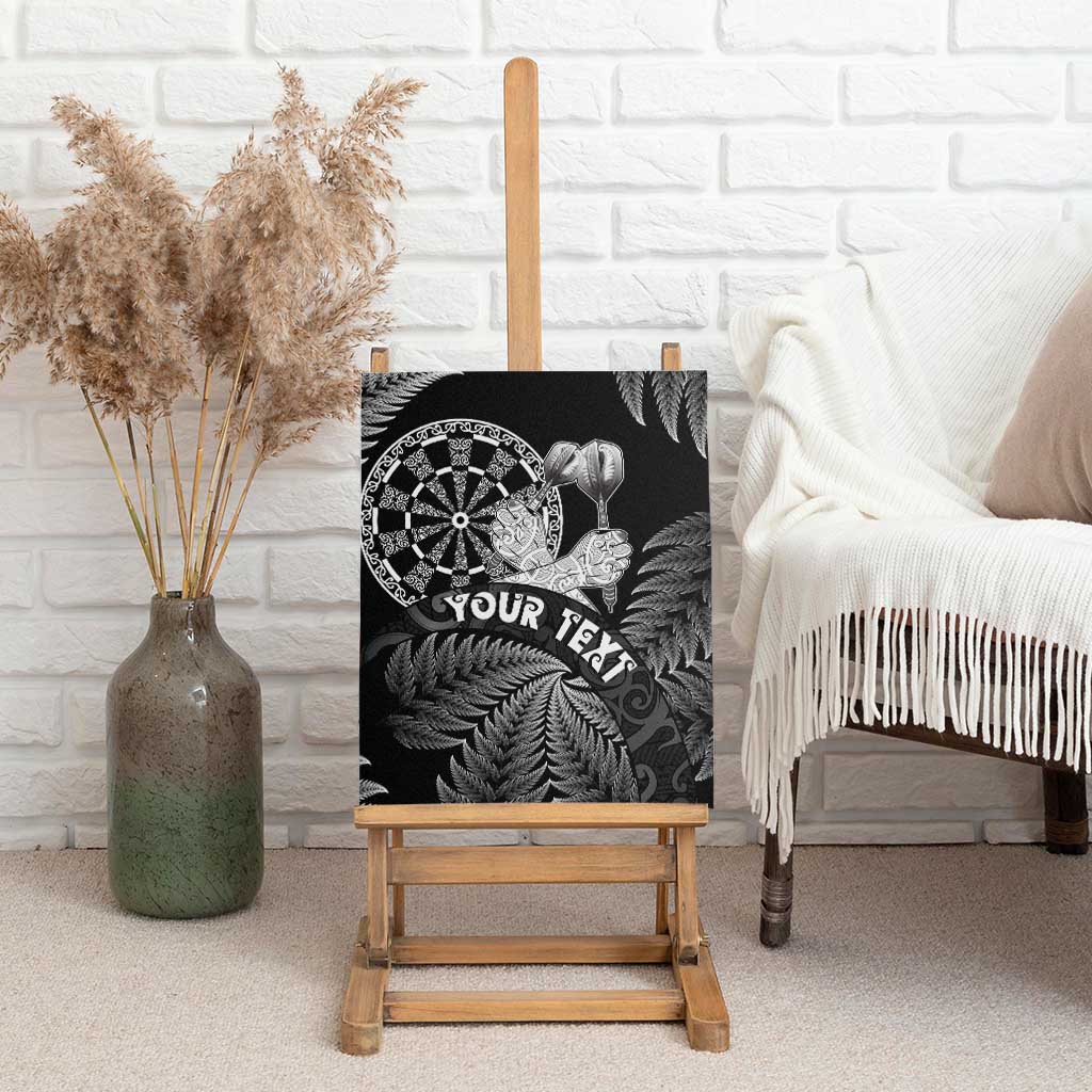 Personalised New Zealand Aotearoa Darts Masters Canvas Wall Art Silver Fern and Maori Spirit - Polynesian Pride
