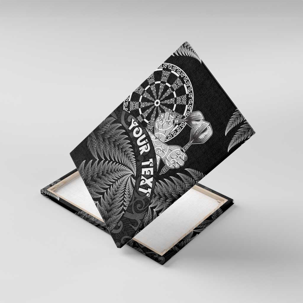 Personalised New Zealand Aotearoa Darts Masters Canvas Wall Art Silver Fern and Maori Spirit - Polynesian Pride