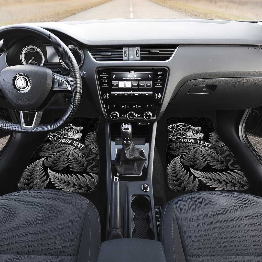 Personalised New Zealand Aotearoa Darts Masters Car Mats Silver Fern and Maori Spirit - Polynesian Pride