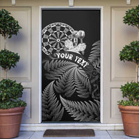 Personalised New Zealand Aotearoa Darts Masters Door Cover Silver Fern and Maori Spirit LT03 Black - Polynesian Pride