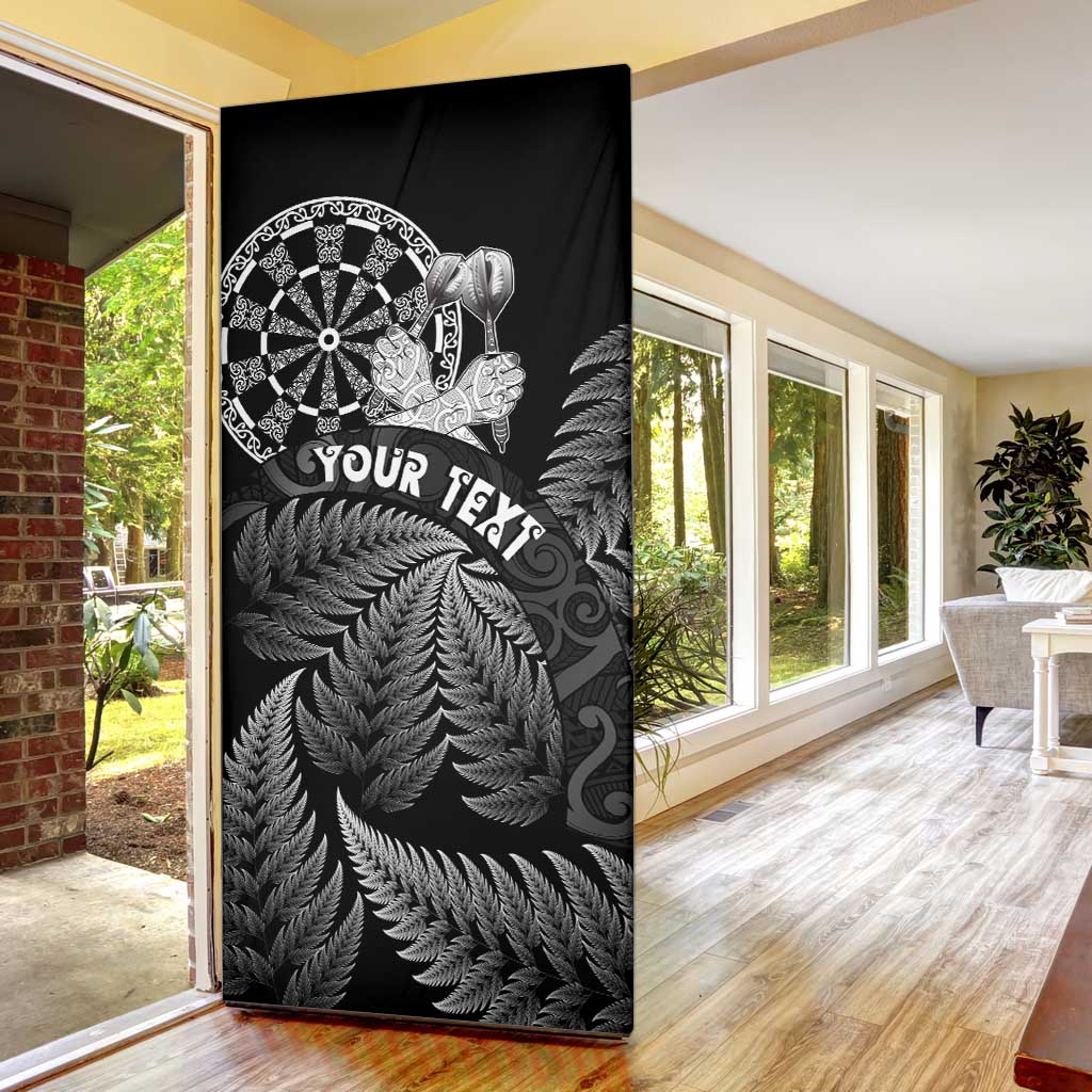 Personalised New Zealand Aotearoa Darts Masters Door Cover Silver Fern and Maori Spirit LT03 - Polynesian Pride
