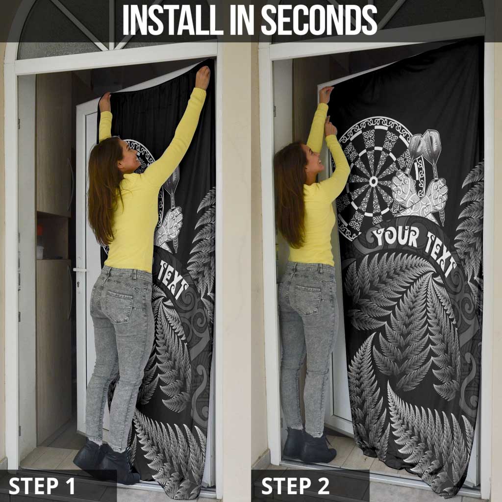 Personalised New Zealand Aotearoa Darts Masters Door Cover Silver Fern and Maori Spirit LT03 - Polynesian Pride