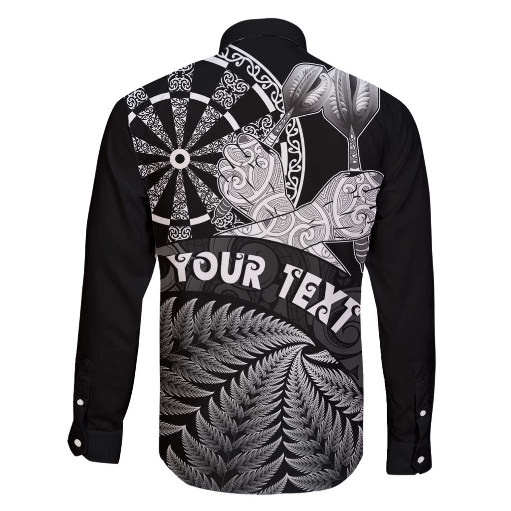 Personalised New Zealand Aotearoa Darts Masters Family Matching Long Sleeve Bodycon Dress and Hawaiian Shirt Silver Fern and Maori Spirit LT03 - Polynesian Pride