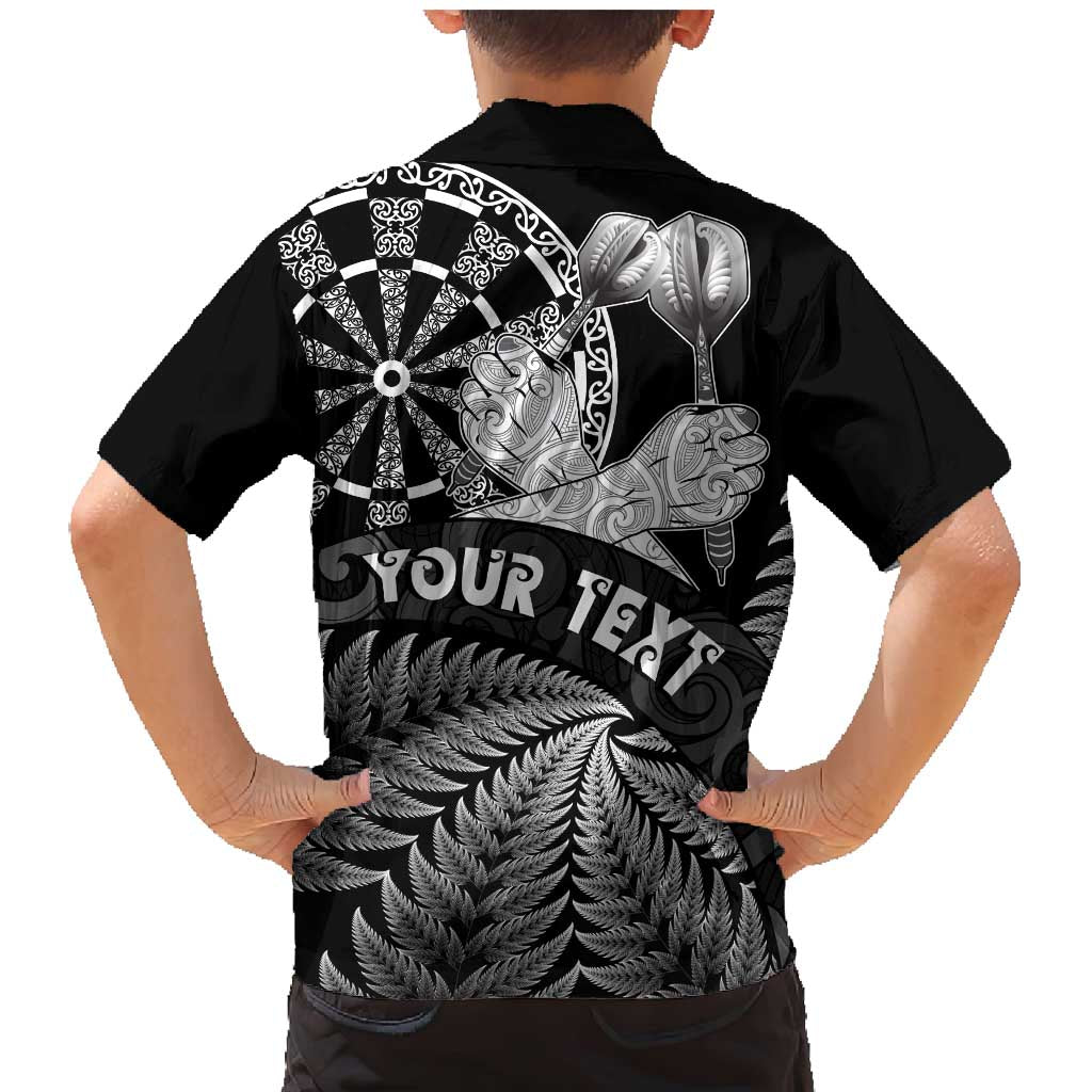 Personalised New Zealand Aotearoa Darts Masters Family Matching Mermaid Dress and Hawaiian Shirt Silver Fern and Maori Spirit LT03 - Polynesian Pride