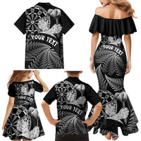 Personalised New Zealand Aotearoa Darts Masters Family Matching Mermaid Dress and Hawaiian Shirt Silver Fern and Maori Spirit LT03 - Polynesian Pride