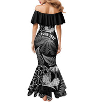 Personalised New Zealand Aotearoa Darts Masters Family Matching Mermaid Dress and Hawaiian Shirt Silver Fern and Maori Spirit LT03 - Polynesian Pride