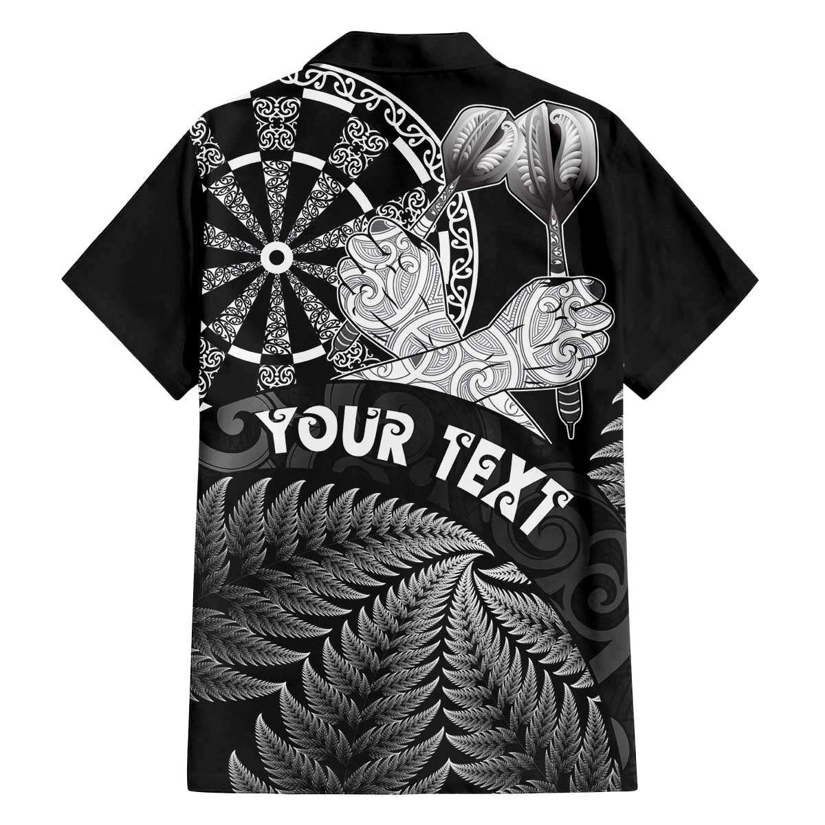 Personalised New Zealand Aotearoa Darts Masters Family Matching Off The Shoulder Long Sleeve Dress and Hawaiian Shirt Silver Fern and Maori Spirit LT03 - Polynesian Pride
