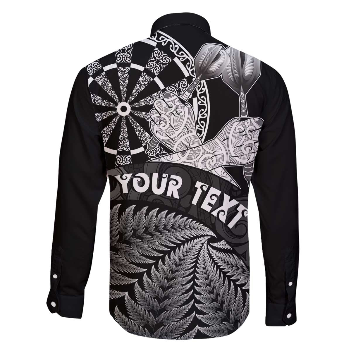 Personalised New Zealand Aotearoa Darts Masters Family Matching Off The Shoulder Long Sleeve Dress and Hawaiian Shirt Silver Fern and Maori Spirit LT03 - Polynesian Pride