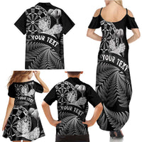 Personalised New Zealand Aotearoa Darts Masters Family Matching Summer Maxi Dress and Hawaiian Shirt Silver Fern and Maori Spirit LT03 - Polynesian Pride