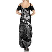 Personalised New Zealand Aotearoa Darts Masters Family Matching Summer Maxi Dress and Hawaiian Shirt Silver Fern and Maori Spirit LT03 - Polynesian Pride