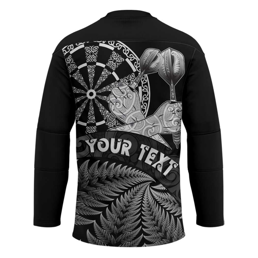 Personalised New Zealand Aotearoa Darts Masters Hockey Jersey Silver Fern and Maori Spirit LT03 - Polynesian Pride