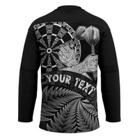Personalised New Zealand Aotearoa Darts Masters Hockey Jersey Silver Fern and Maori Spirit LT03 - Polynesian Pride