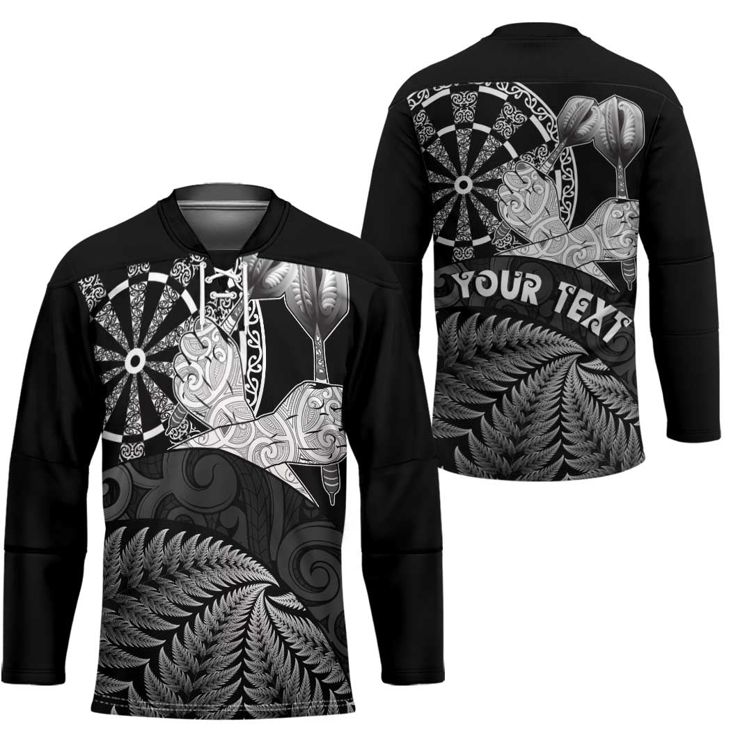 Personalised New Zealand Aotearoa Darts Masters Hockey Jersey Silver Fern and Maori Spirit LT03 - Polynesian Pride