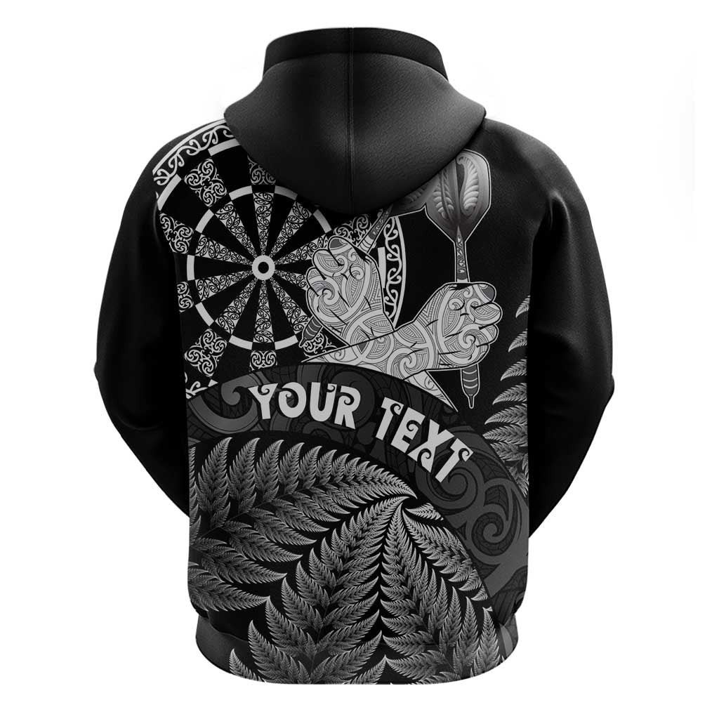 Personalised New Zealand Aotearoa Darts Masters Hoodie Silver Fern and Maori Spirit LT03 - Polynesian Pride