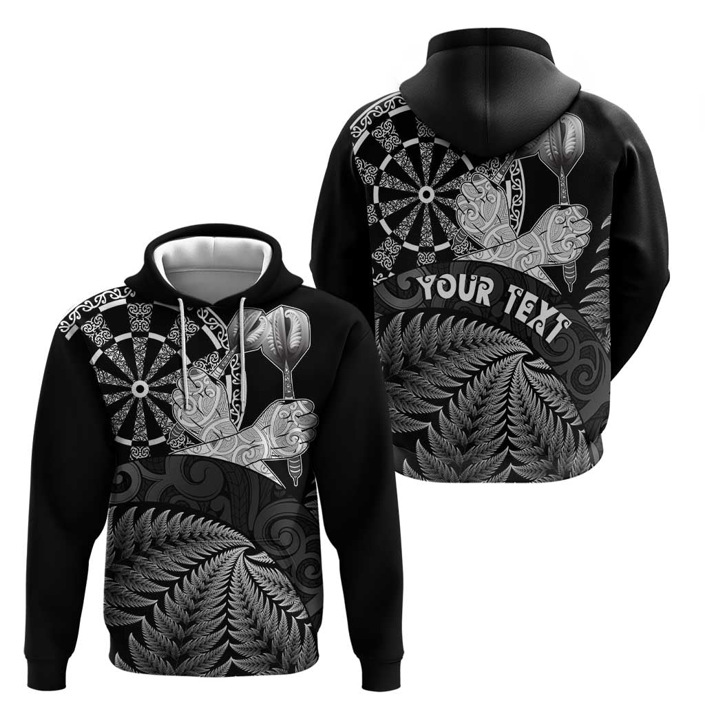 Personalised New Zealand Aotearoa Darts Masters Hoodie Silver Fern and Maori Spirit LT03 - Polynesian Pride