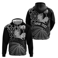 Personalised New Zealand Aotearoa Darts Masters Hoodie Silver Fern and Maori Spirit LT03 - Polynesian Pride