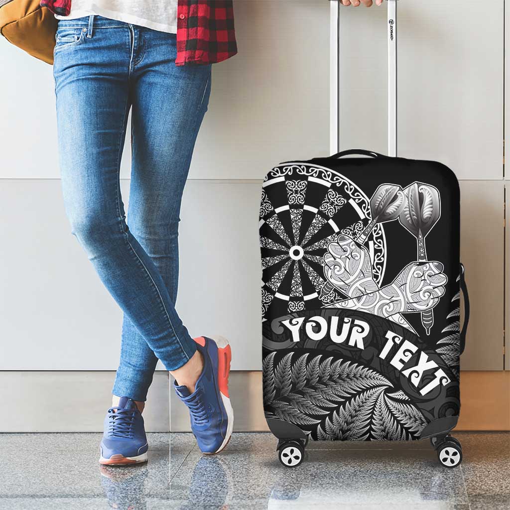 Personalised New Zealand Aotearoa Darts Masters Luggage Cover Silver Fern and Maori Spirit LT03 - Polynesian Pride