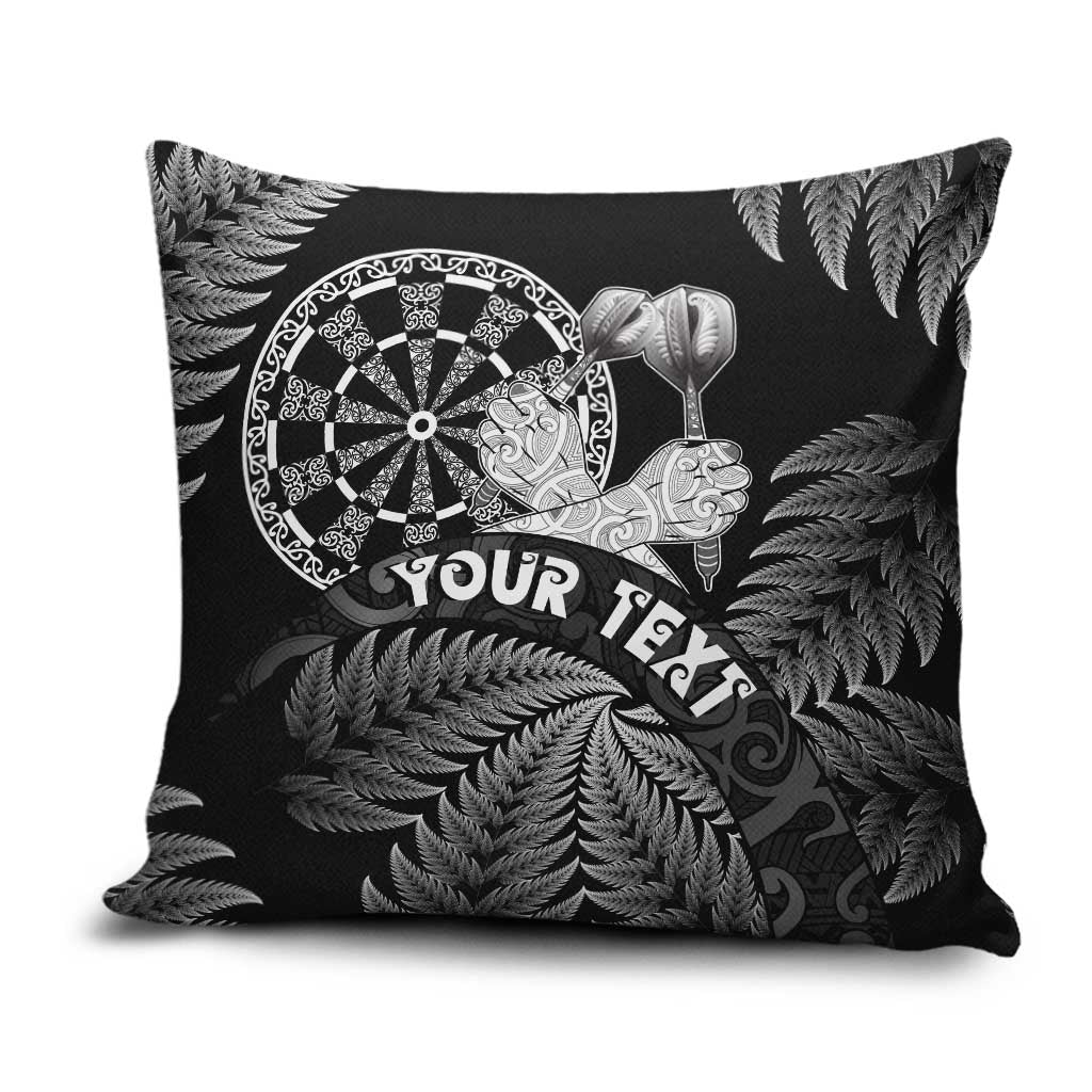 Personalised New Zealand Aotearoa Darts Masters Pillow Cover Silver Fern and Maori Spirit - Polynesian Pride