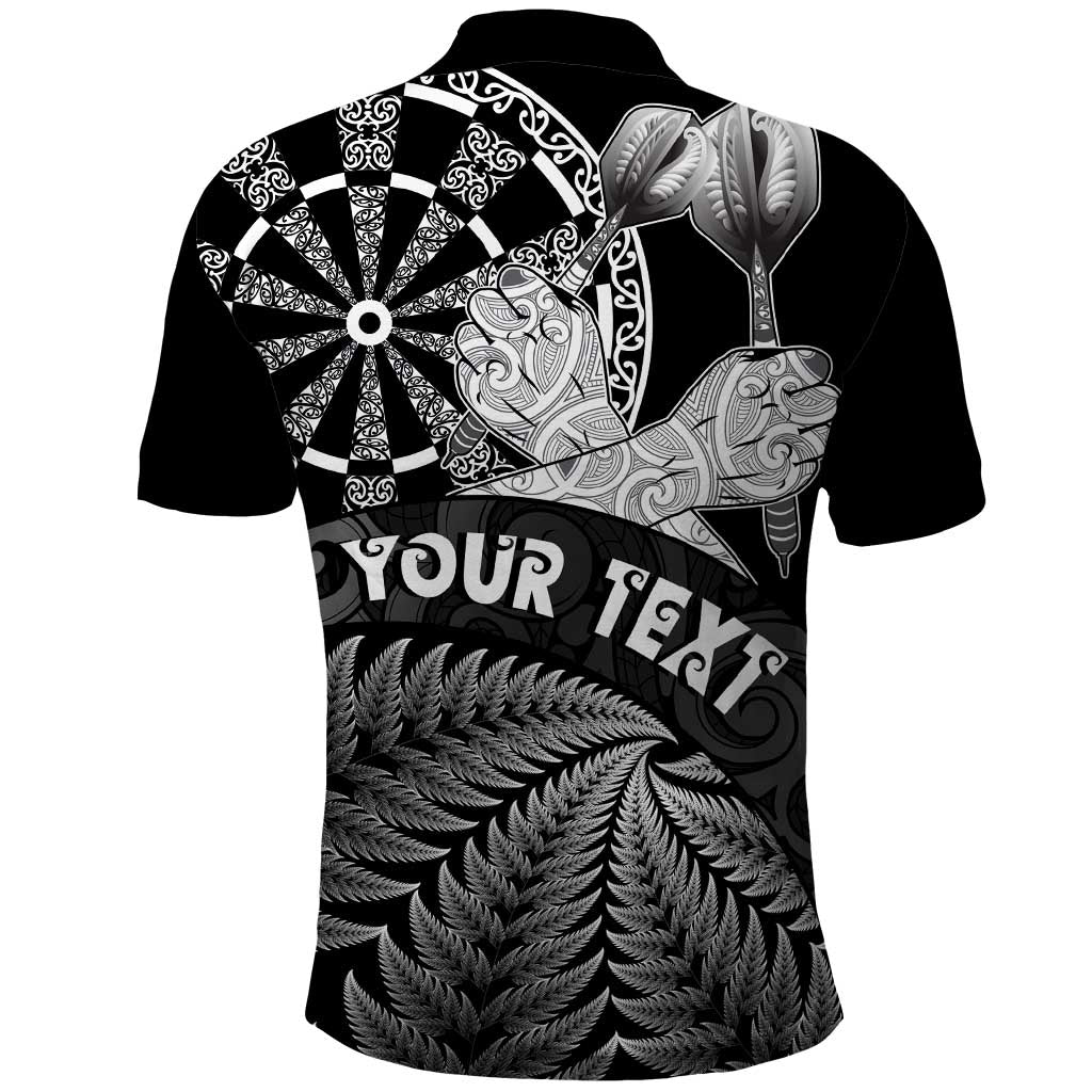 Personalised New Zealand Aotearoa Darts Masters Polo Shirt Silver Fern and Maori Spirit LT03 - Polynesian Pride