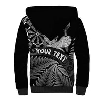 Personalised New Zealand Aotearoa Darts Masters Sherpa Hoodie Silver Fern and Maori Spirit LT03 - Polynesian Pride