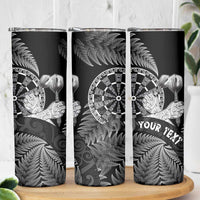 Personalised New Zealand Aotearoa Darts Masters Skinny Tumbler Silver Fern and Maori Spirit LT03 - Polynesian Pride