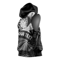 Personalised New Zealand Aotearoa Darts Masters Sleeveless Hoodie Silver Fern and Maori Spirit LT03 - Polynesian Pride