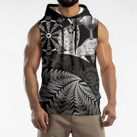 Personalised New Zealand Aotearoa Darts Masters Sleeveless Hoodie Silver Fern and Maori Spirit LT03 - Polynesian Pride