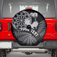 Personalised New Zealand Aotearoa Darts Masters Spare Tire Cover Silver Fern and Maori Spirit LT03 - Polynesian Pride