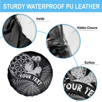 Personalised New Zealand Aotearoa Darts Masters Spare Tire Cover Silver Fern and Maori Spirit LT03 - Polynesian Pride
