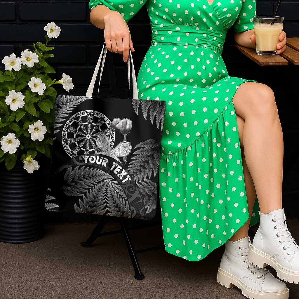 Personalised New Zealand Aotearoa Darts Masters Tote Bag Silver Fern and Maori Spirit - Polynesian Pride